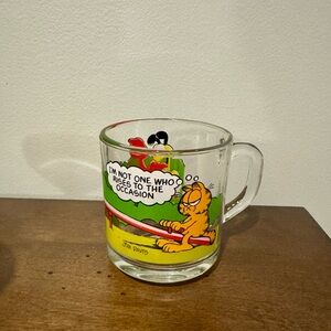Vintage Garfield and Friends McDonald’s Clear Mug  Seesaw Park 1978